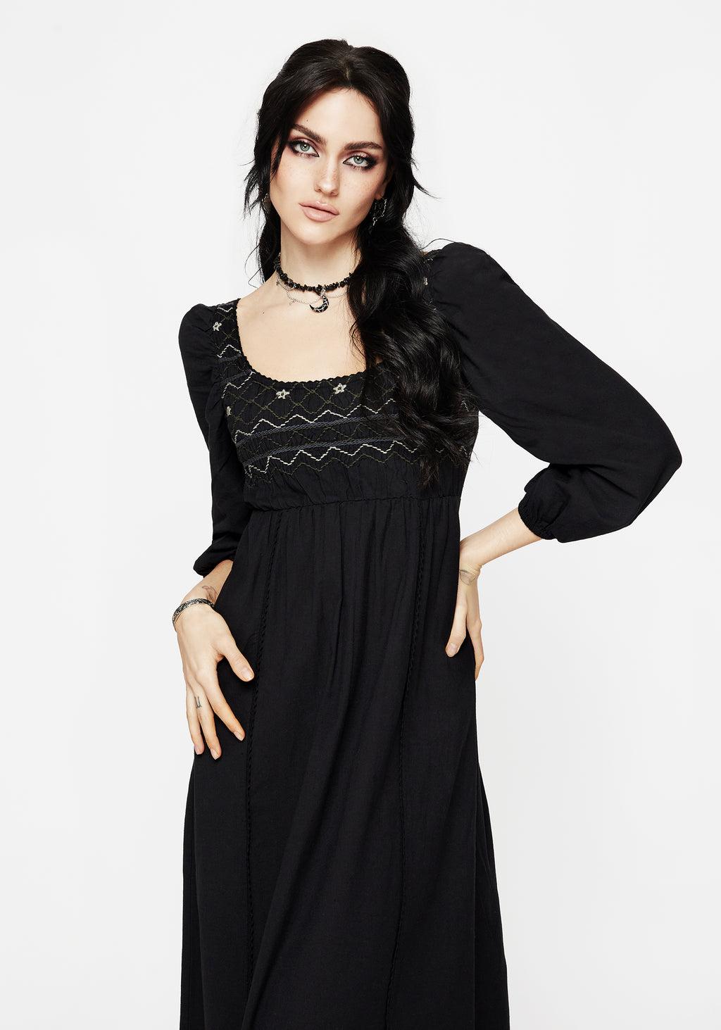 Larissa Hand Embroidered Smocked Midaxi Dress Product Image