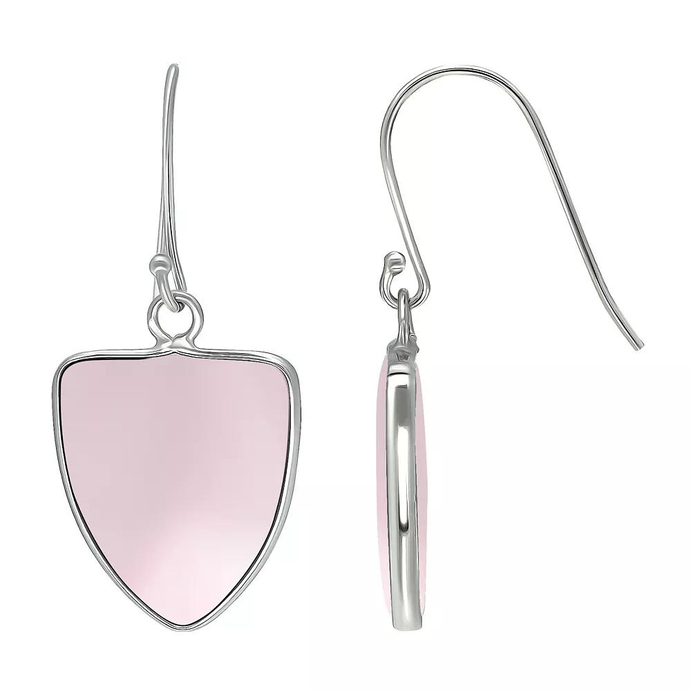 Aleure Precioso Sterling Silver Triangle Shaped Gemstone Drop Earrings, Women's, Pink Product Image
