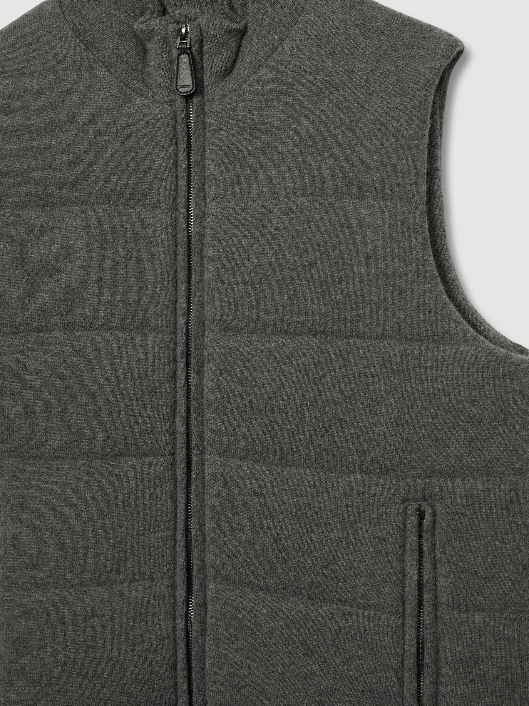 Atelier Quilted-Cashmere Gilet in Mid Grey Melange Product Image