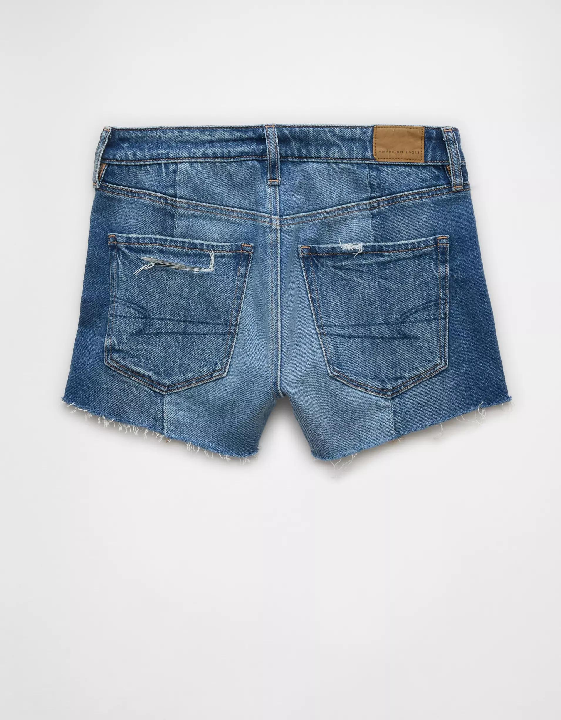 AE Stretch Colorblock Ripped Denim Perfect Shortie Product Image