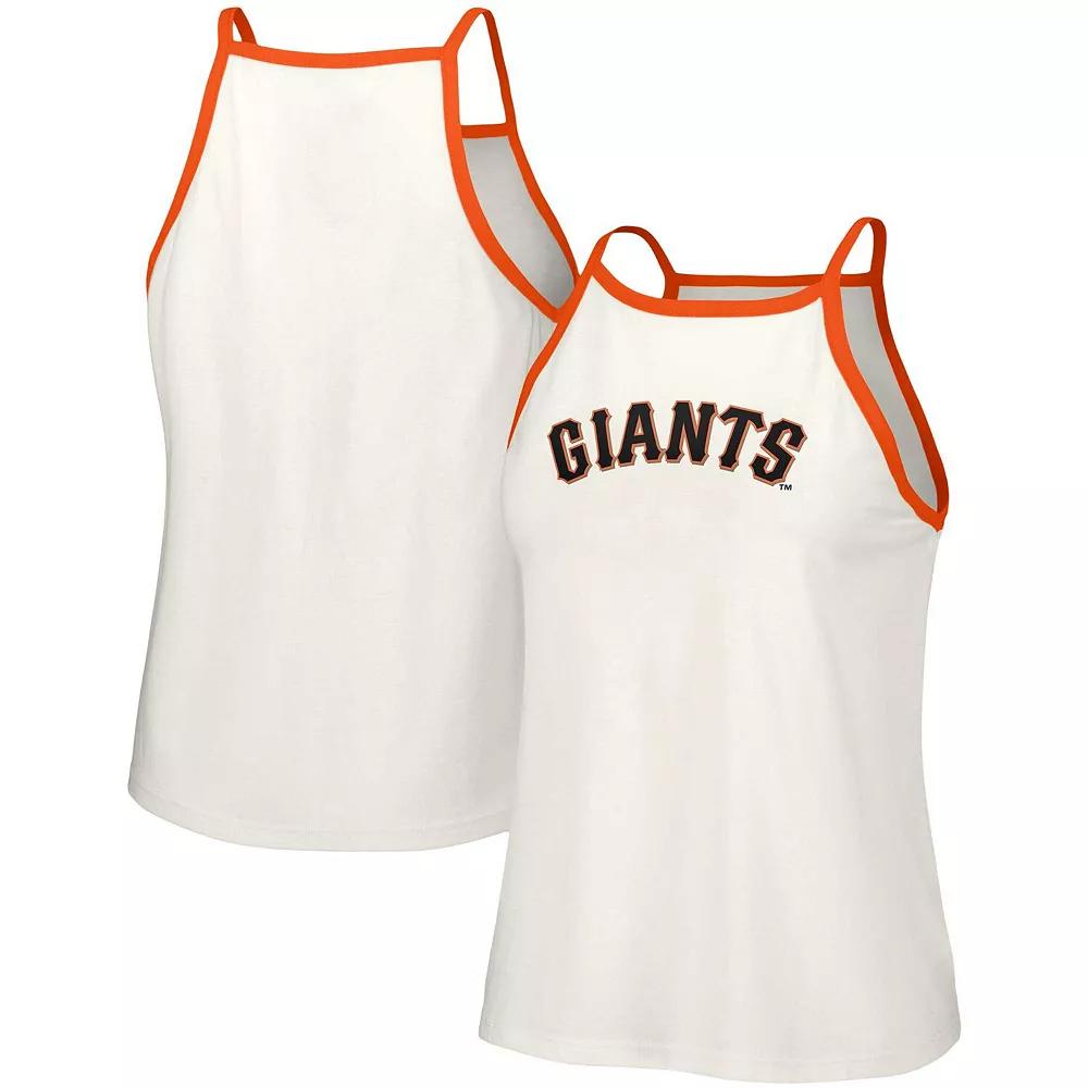 Women's Lusso White San Francisco Giants Nadine Halter Tank Top,  Product Image