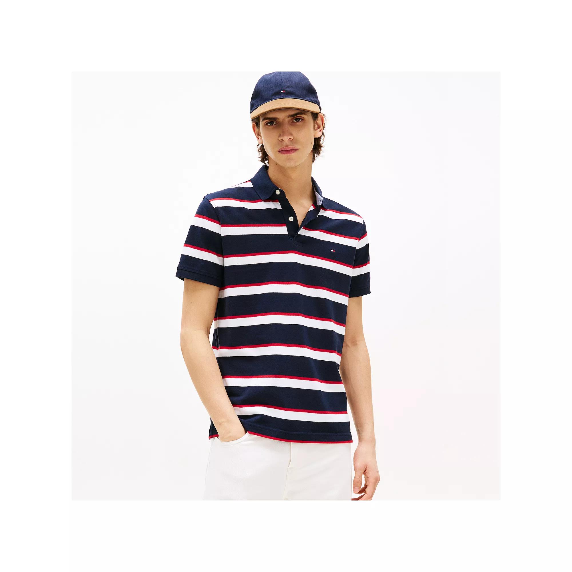 Men's Tommy Hilfiger Charlie Stripe Polo, Size: Large, Desert Product Image