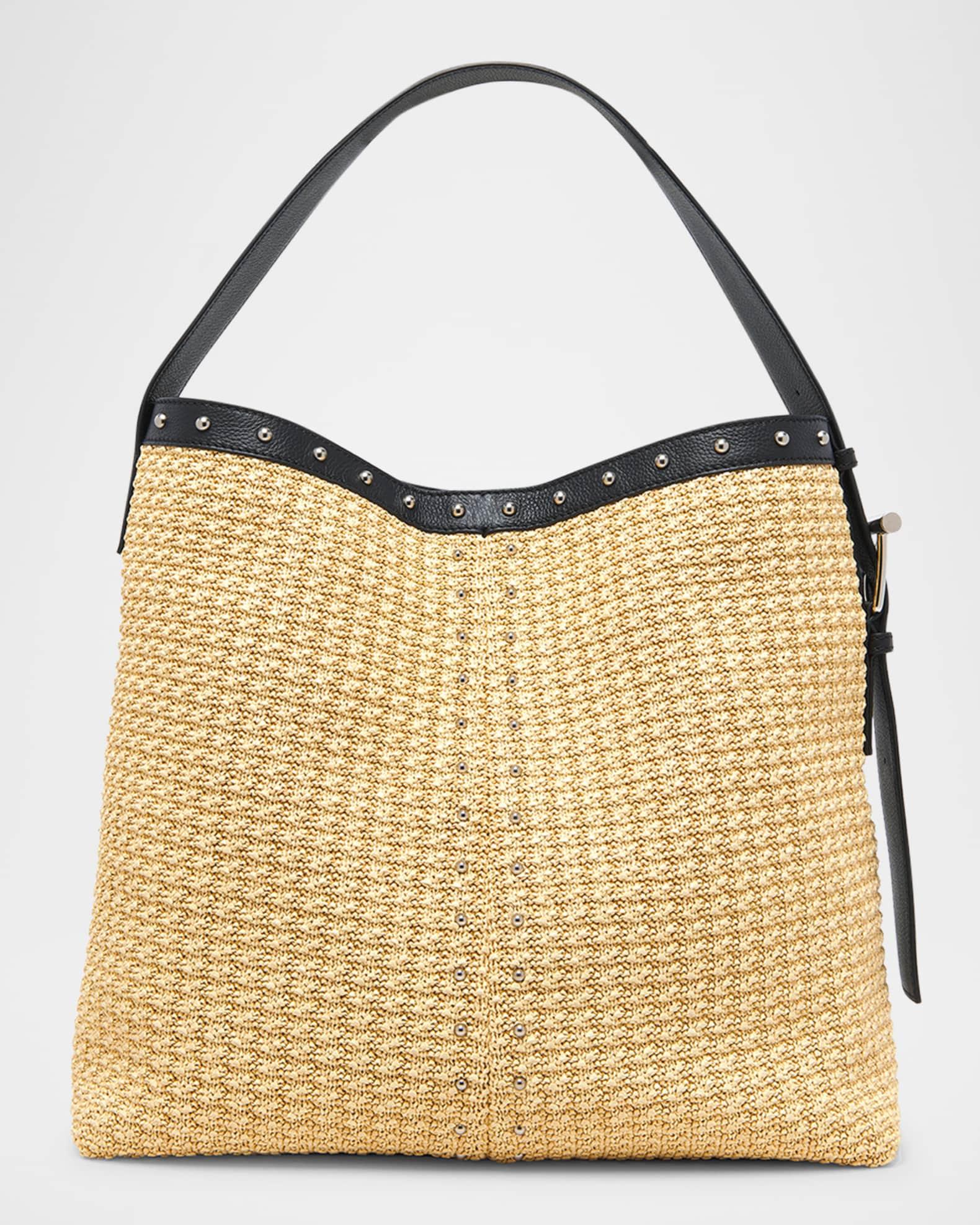 Sling Studded Raffia Shoulder Bag Product Image
