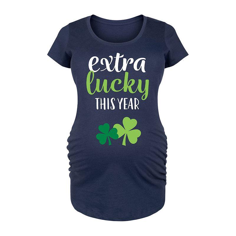 Maternity Extra Lucky This Year Shamrocks Graphic Tee, Women's,  Product Image