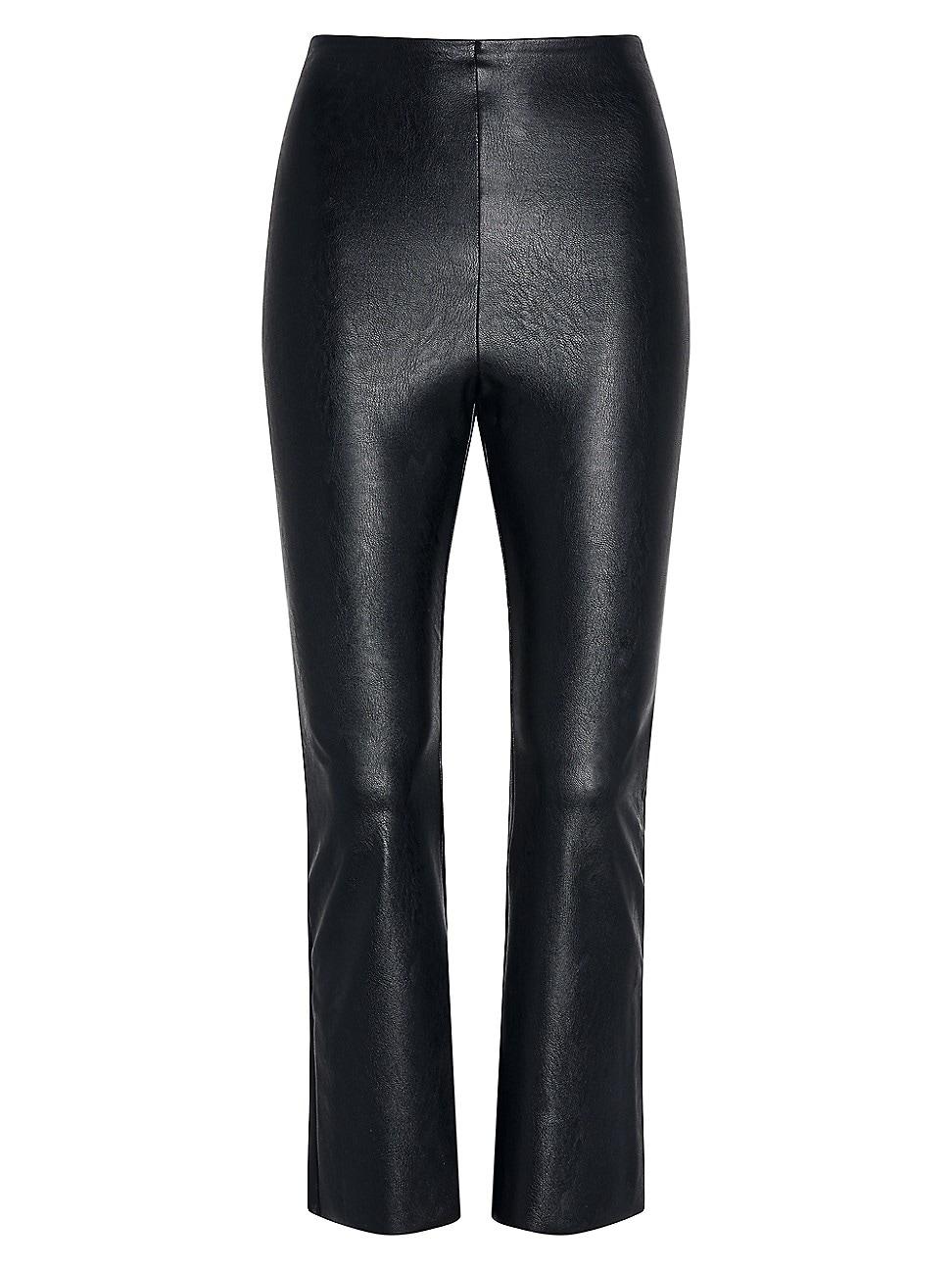 Womens Faux Leather Crop Flare Pant Product Image
