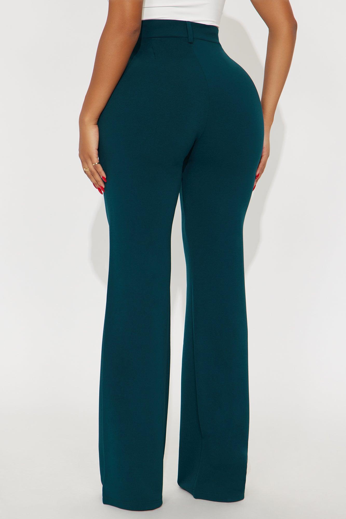 Heidi Wide Leg Trouser Pant - Hunter Green Female Product Image