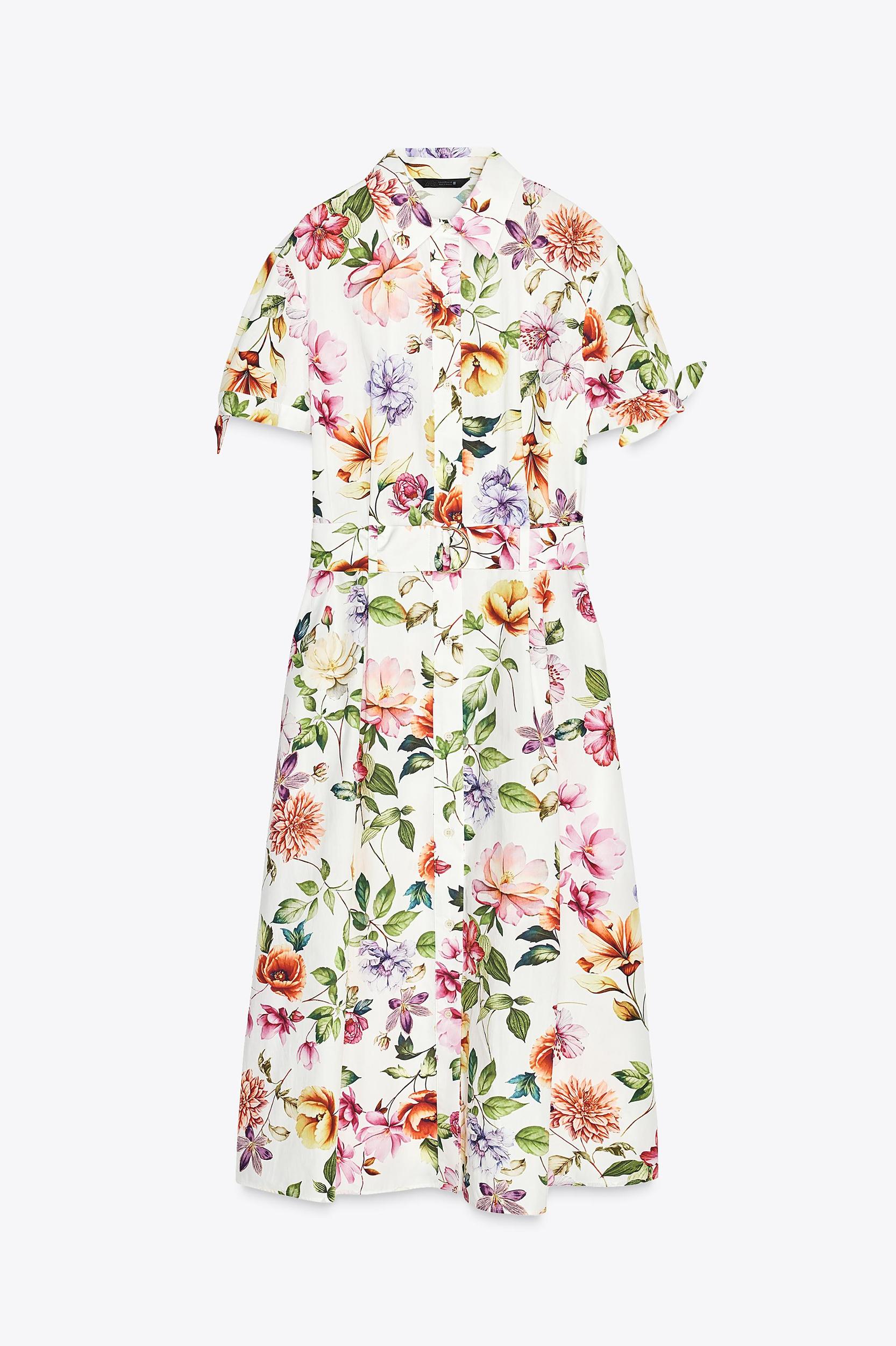 PRINTED POPLIN MIDI DRESS Product Image