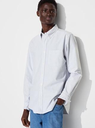 Mens Oxford Slim Shirt Striped Medium UNIQLO US Product Image