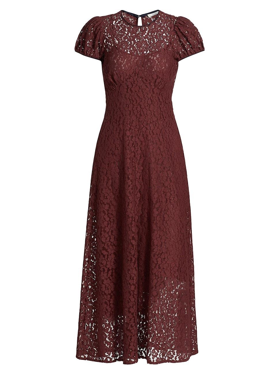 Womens Katarina Lace Fit & Flare Short-Sleeve Midi-Dress Product Image