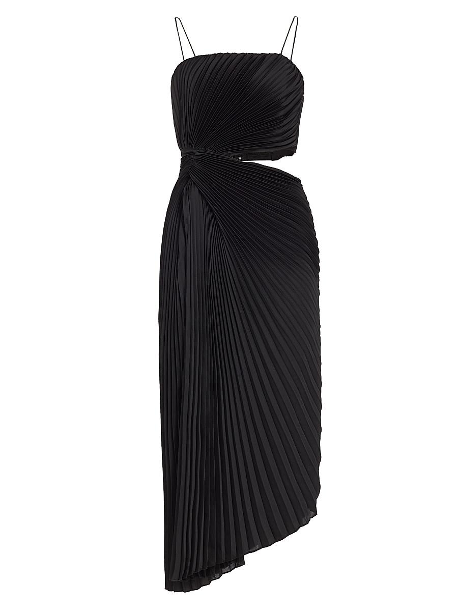 Womens Fayeth Pleated Cut-Out Midi-Dress Product Image