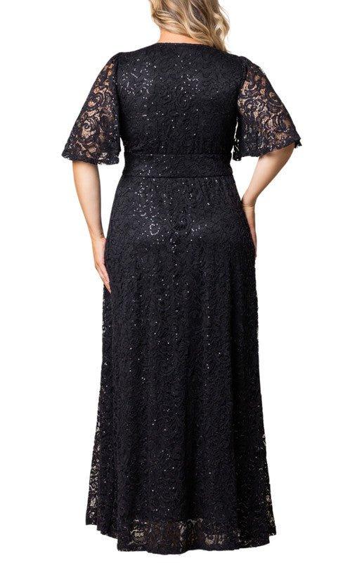 Luminous Sequin Lace Long Gown - Plus Product Image