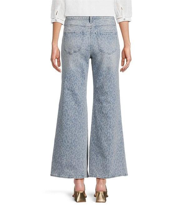 NYDJ Mia Animal Print Stretch Denim Lift Tuck® High Rise Palazzo Ankle Jeans Product Image