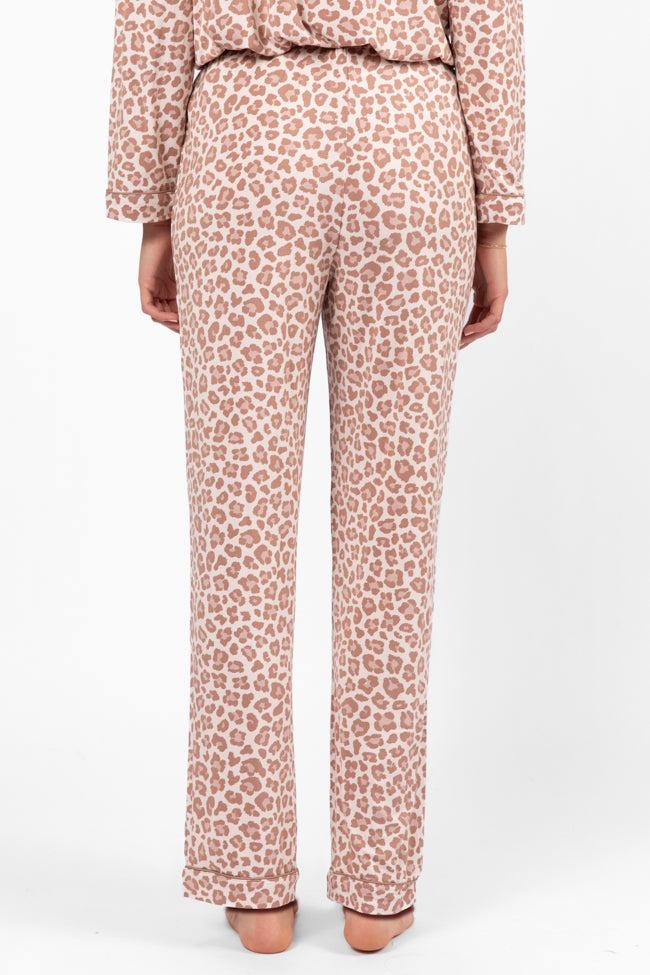 Under The Stars Neutral Leopard Pajama Pants FINAL SALE Product Image