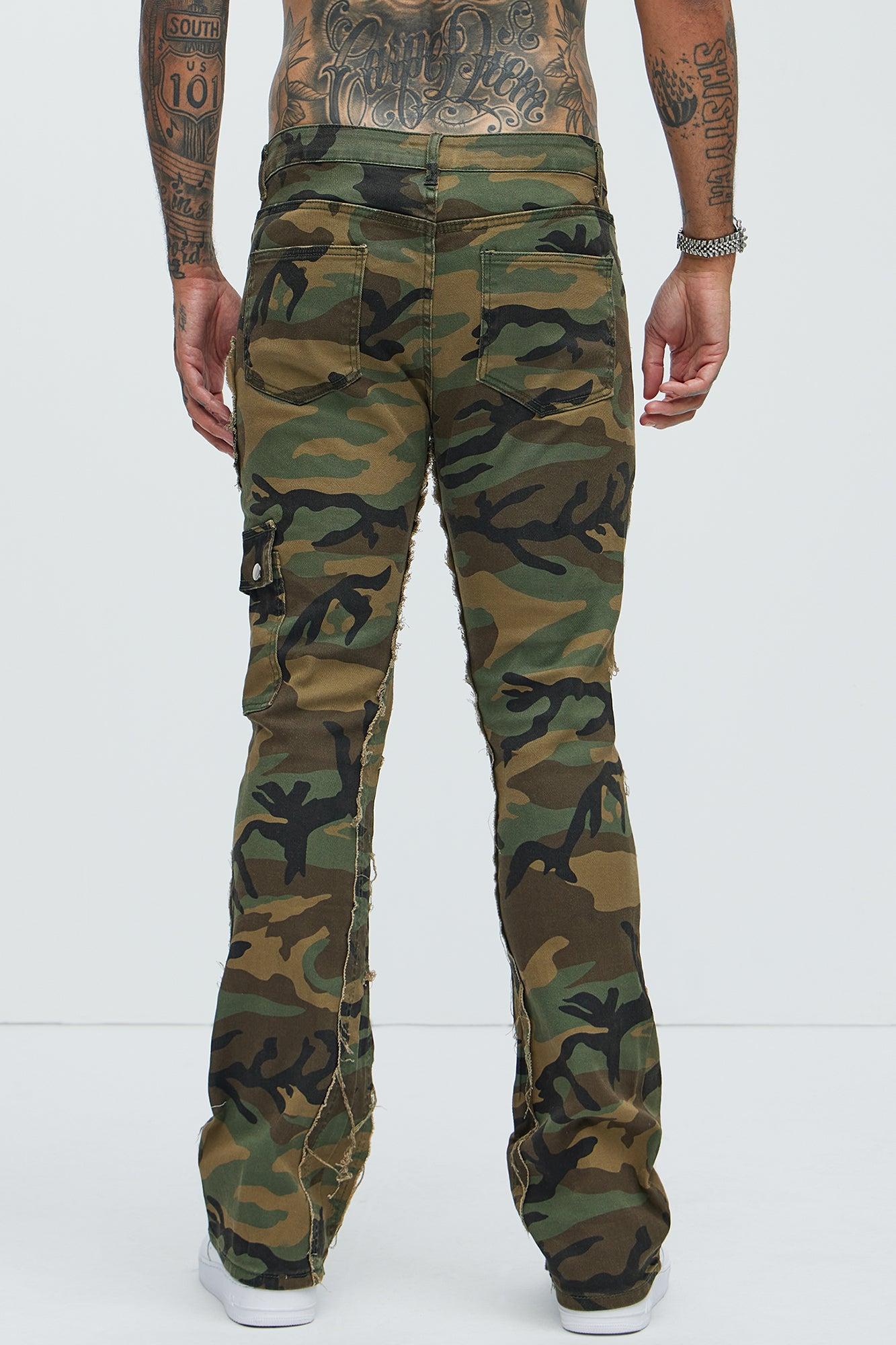 Pull Up To The Scene Skinny Flare Pants - Camouflage Product Image
