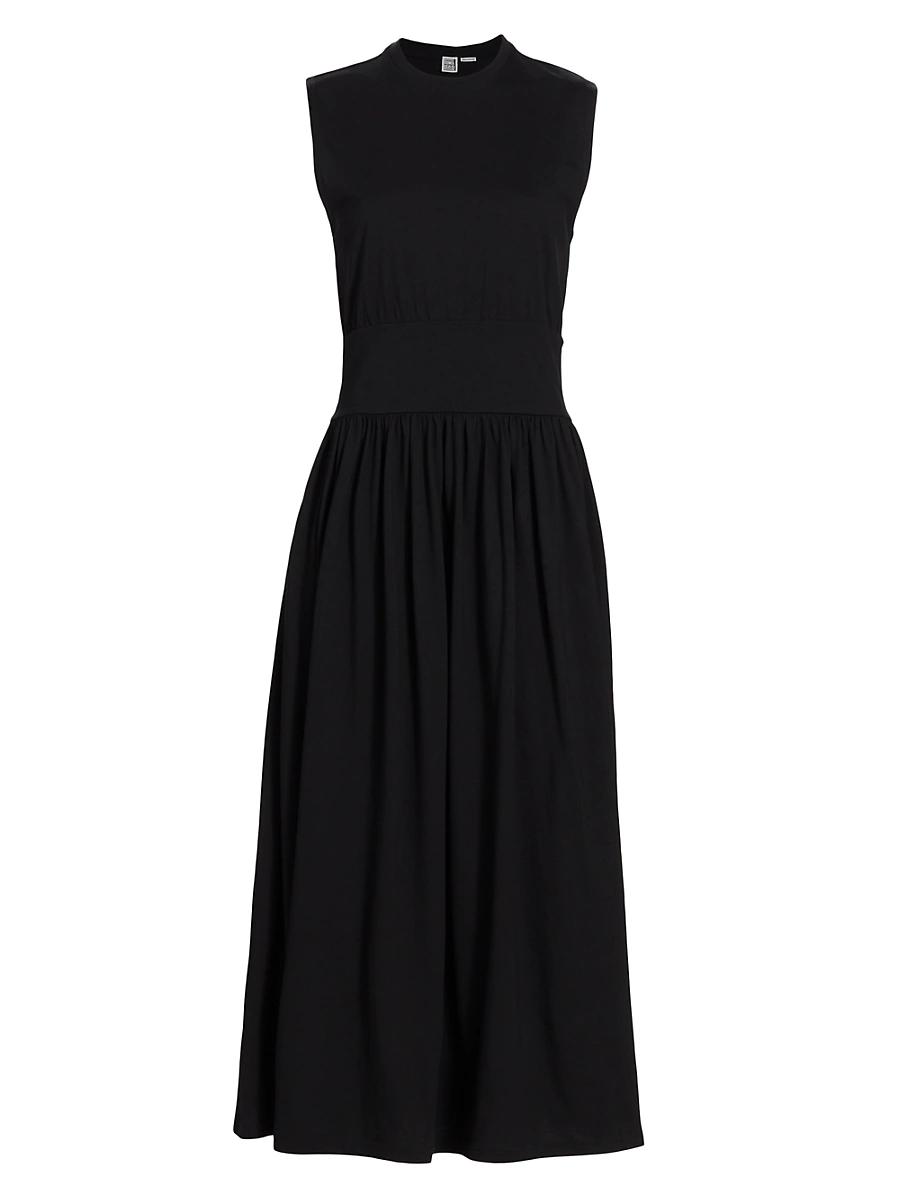 Womens Sleeveless Cotton Midi-Dress Product Image