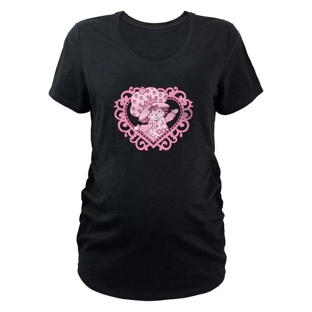 Maternity Strawberry Shortcake Heart Portrait Graphic Tee, Women's,  Product Image