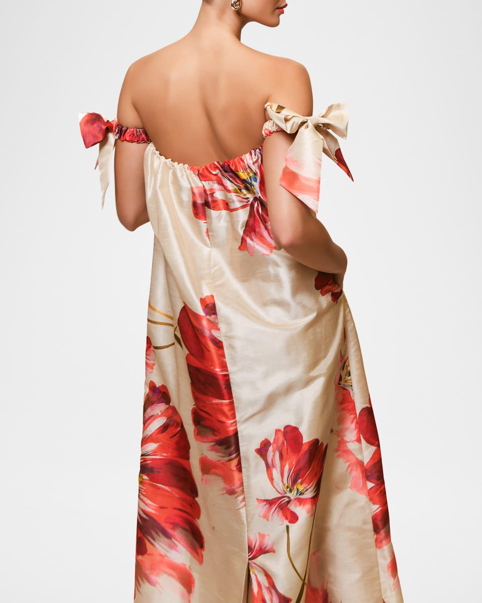 Iris Off-Shoulder Trapeze Maxi Dress Product Image