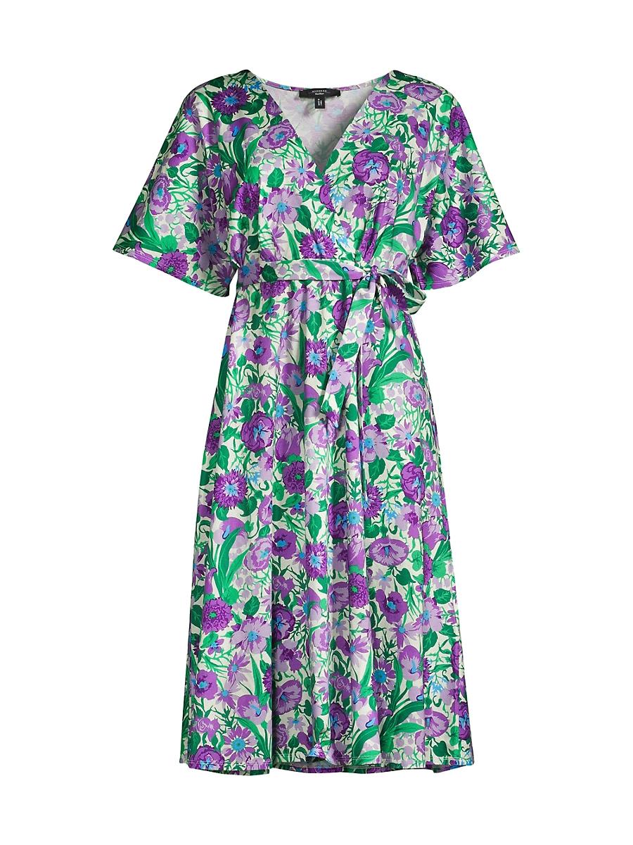 Womens Dizzy Floral Wrap Midi-Dress Product Image