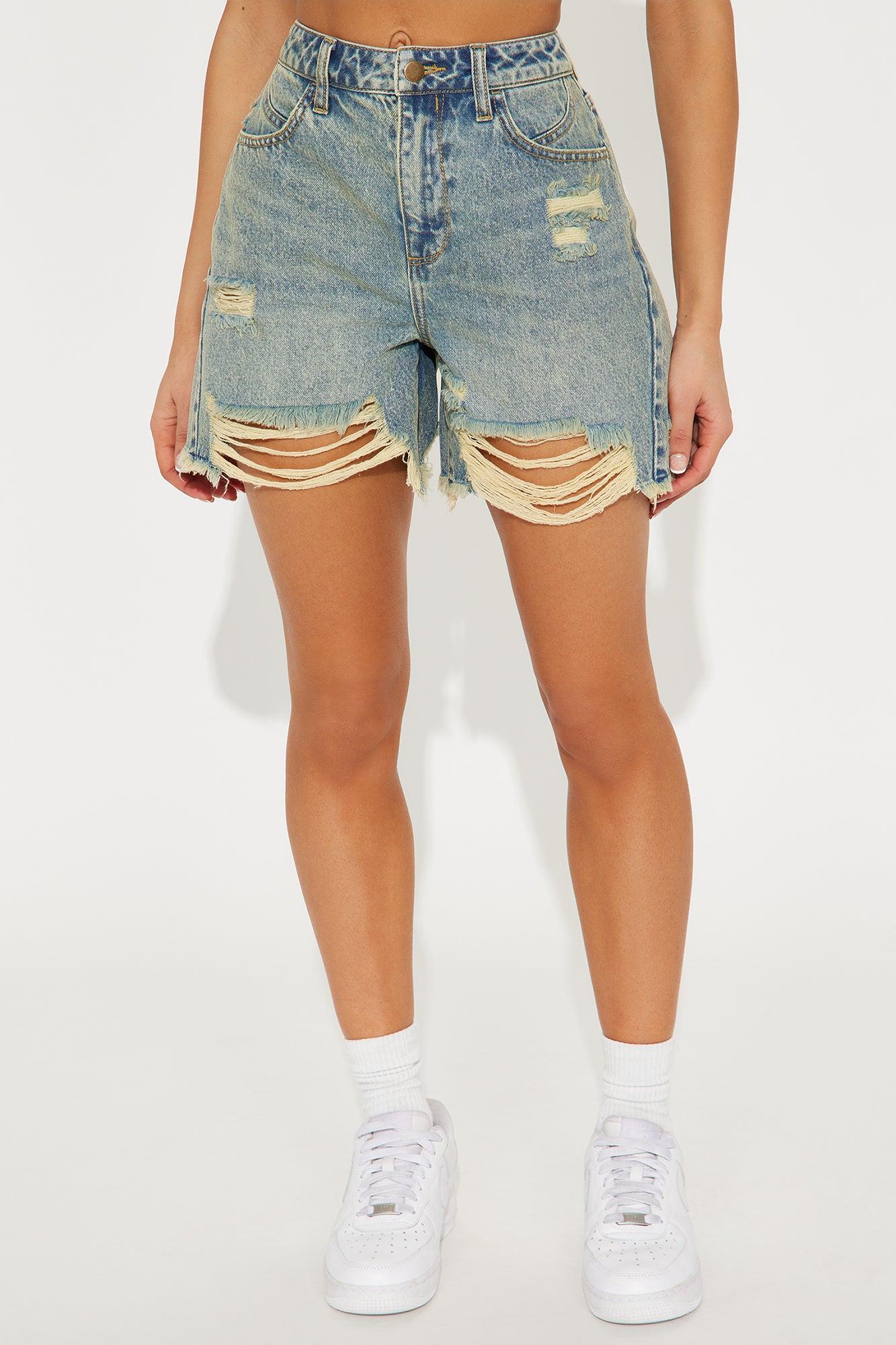 Cant Resist Ripped Denim Shorts - Vintage Wash Product Image
