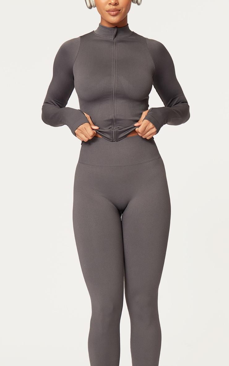 Charcoal Seamless High Waist Gym Leggings Product Image