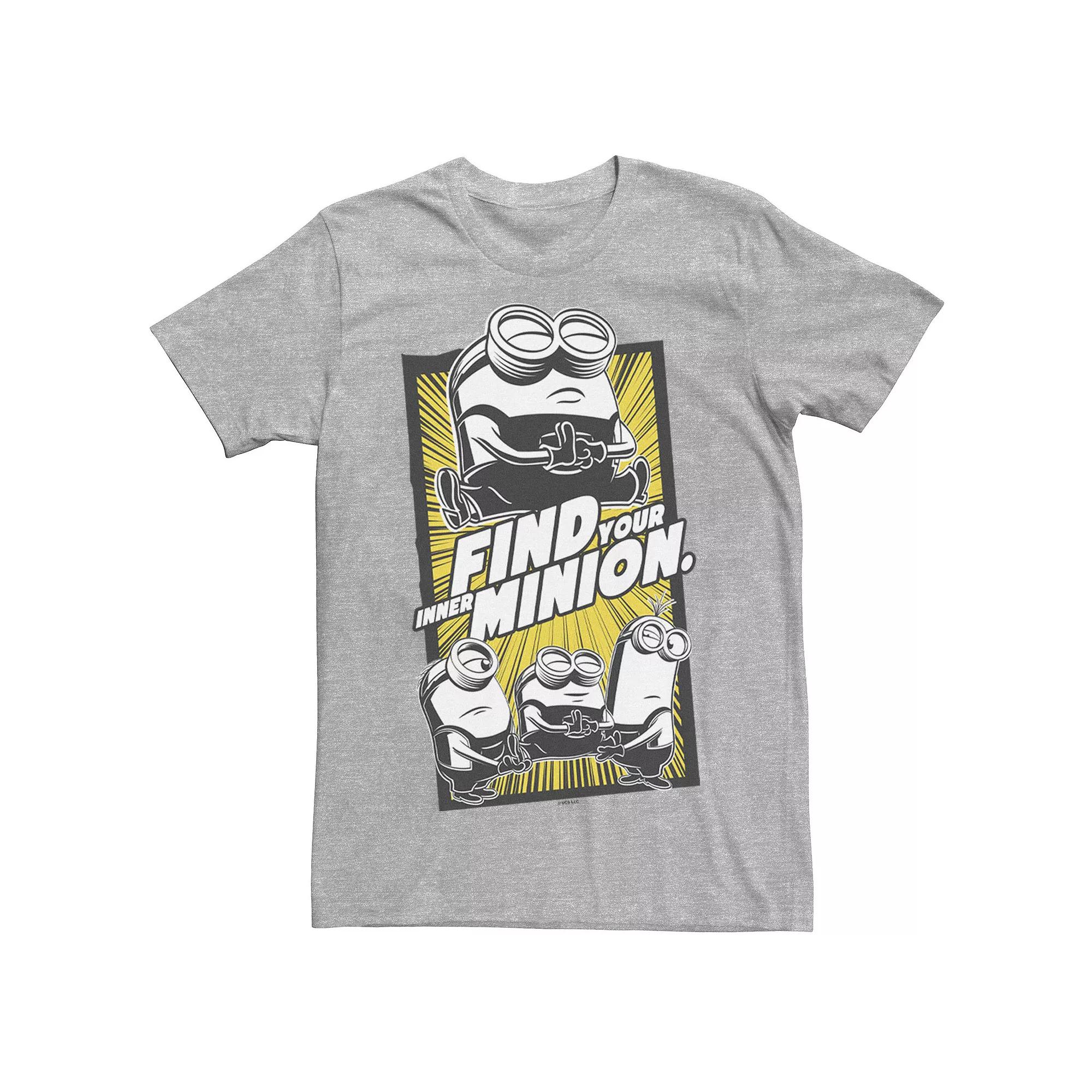 Men's Minions 2 Find Your Inner Minion Poster Tee, Size: XS, Athletic Grey Product Image