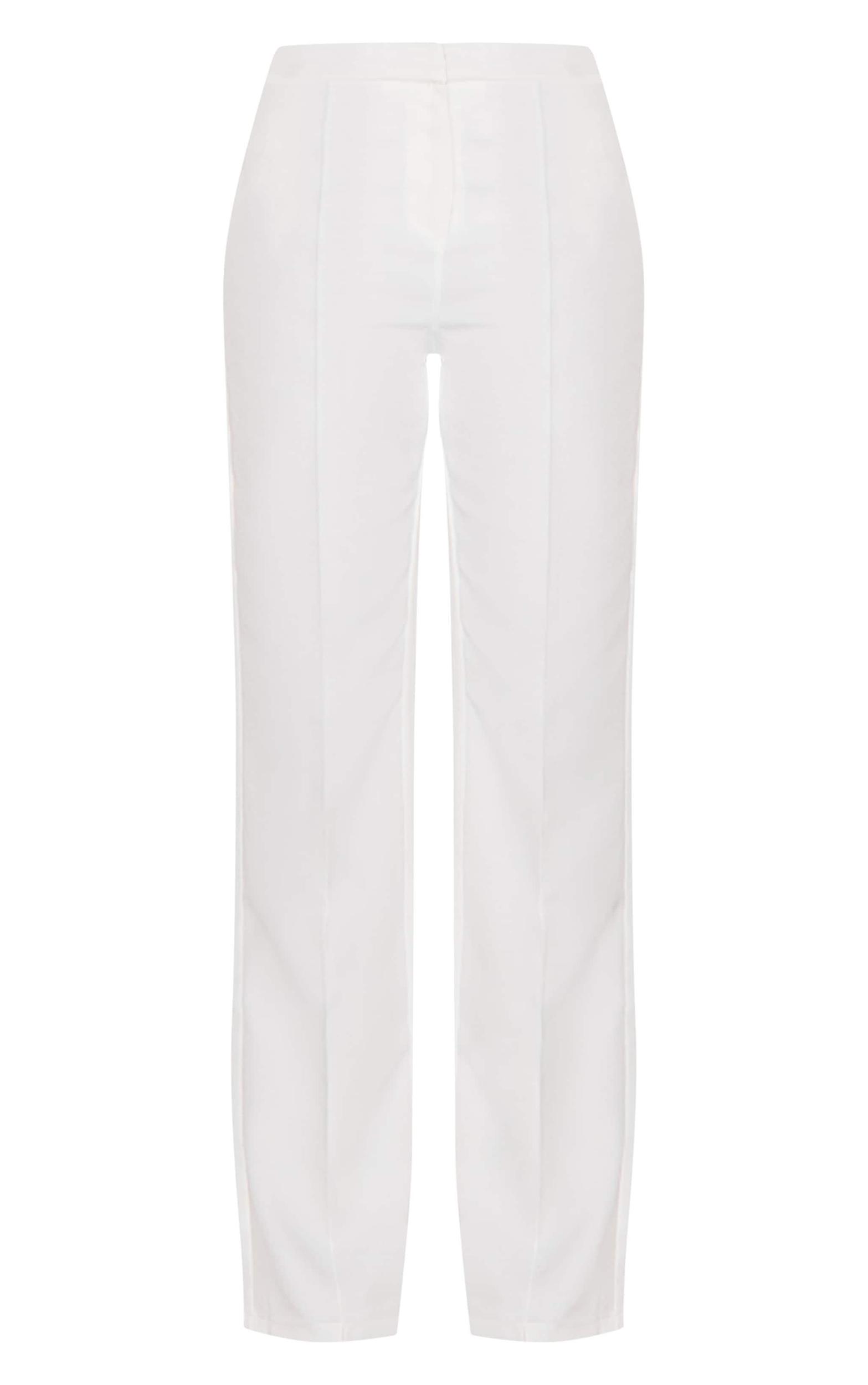 White Wide Leg High Waist Pants Product Image