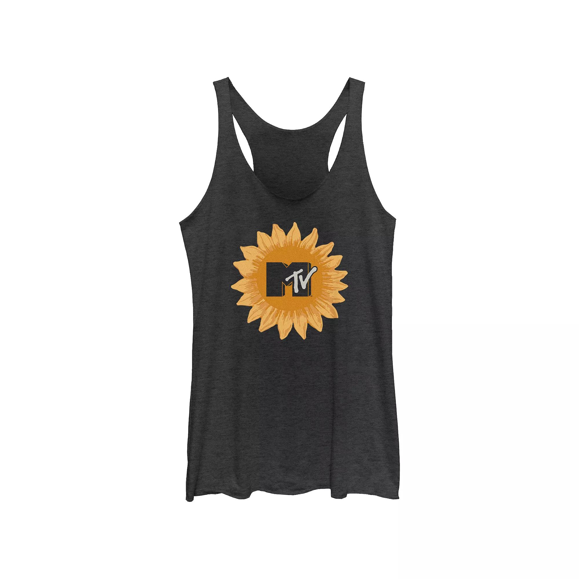 Juniors' MTV Sunflower Logo Racerback Tank Top, Girl's,  Product Image