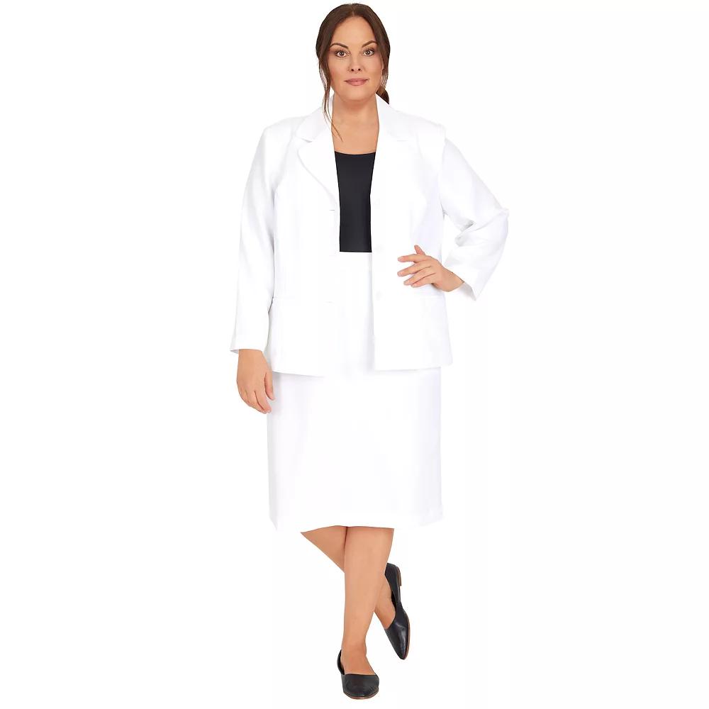 Plus Size Alfred Dunner Chic Button-Front Jacket, Womens Blue Product Image