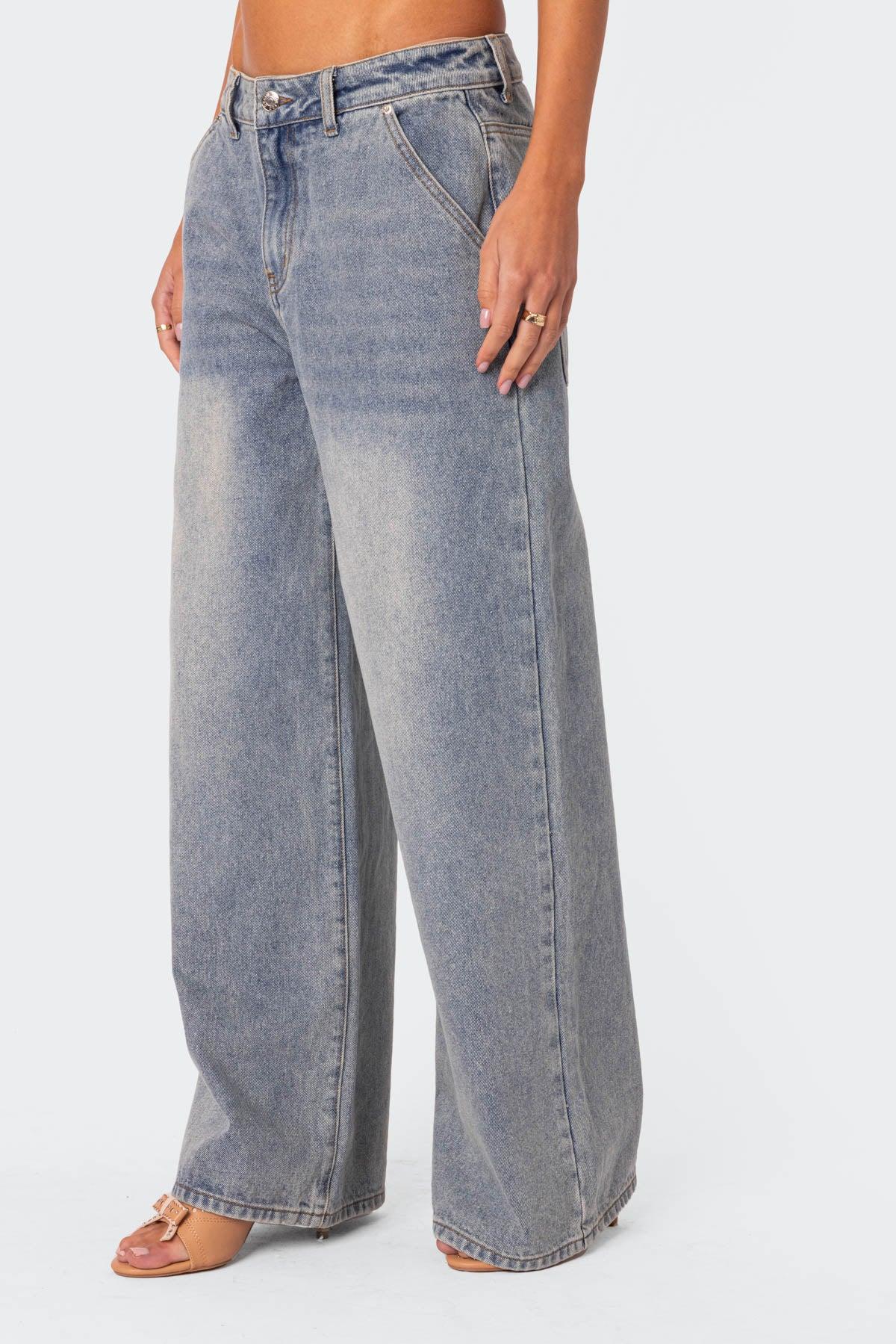 Myla Washed Low Rise Baggy Jeans Product Image