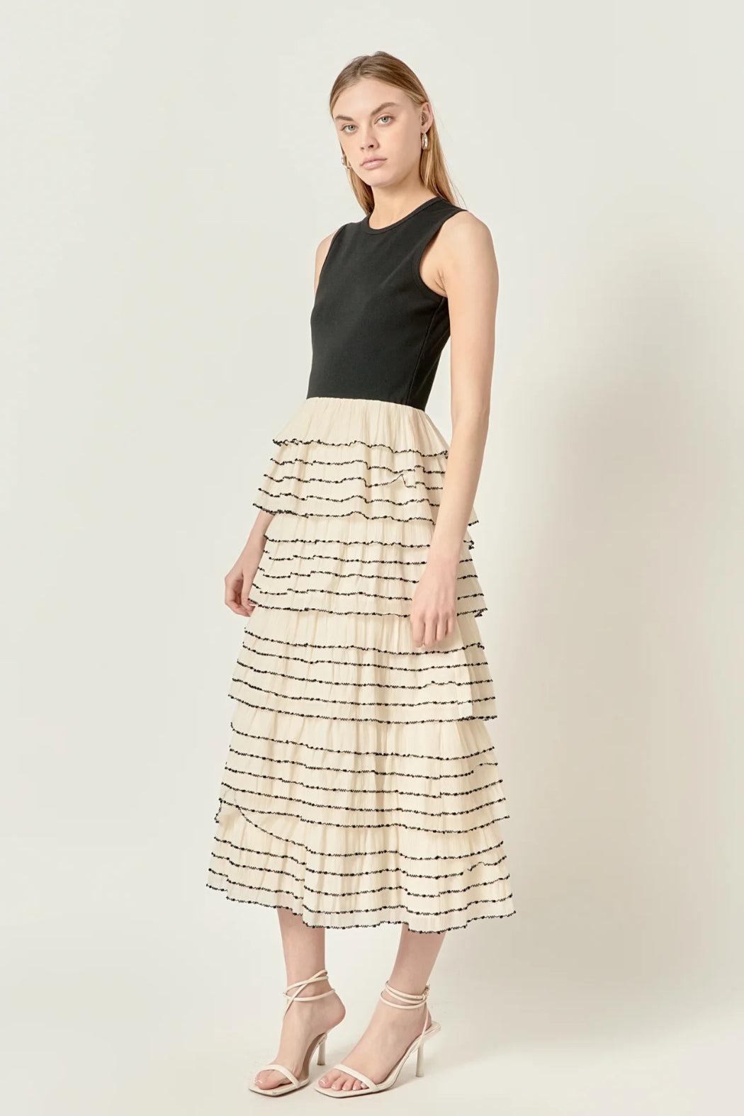 S/L Ruffle Midi Dress Product Image