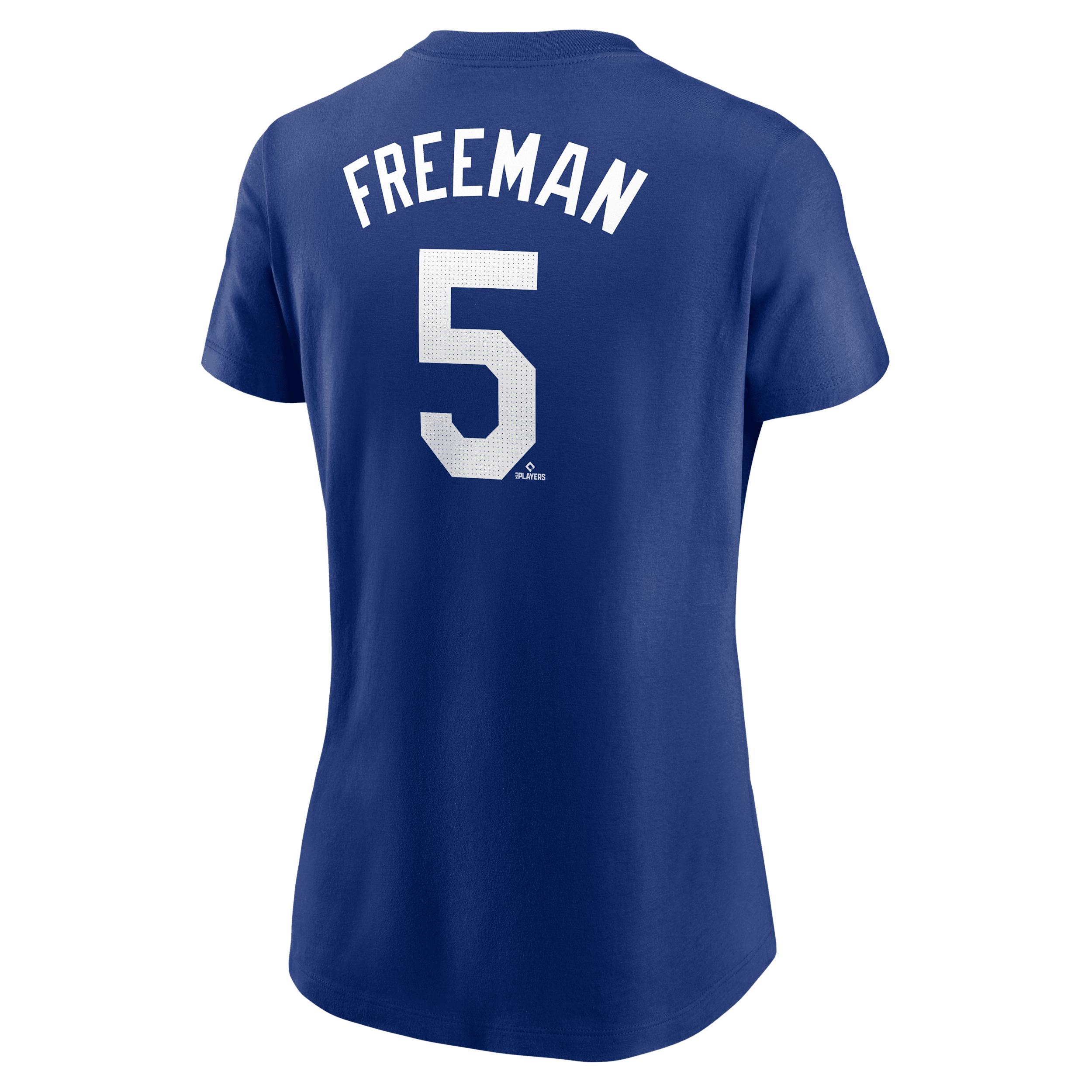 Women's Nike Freddie Freeman Royal Los Angeles Dodgers Fuse Name & Number T-Shirt,  Product Image