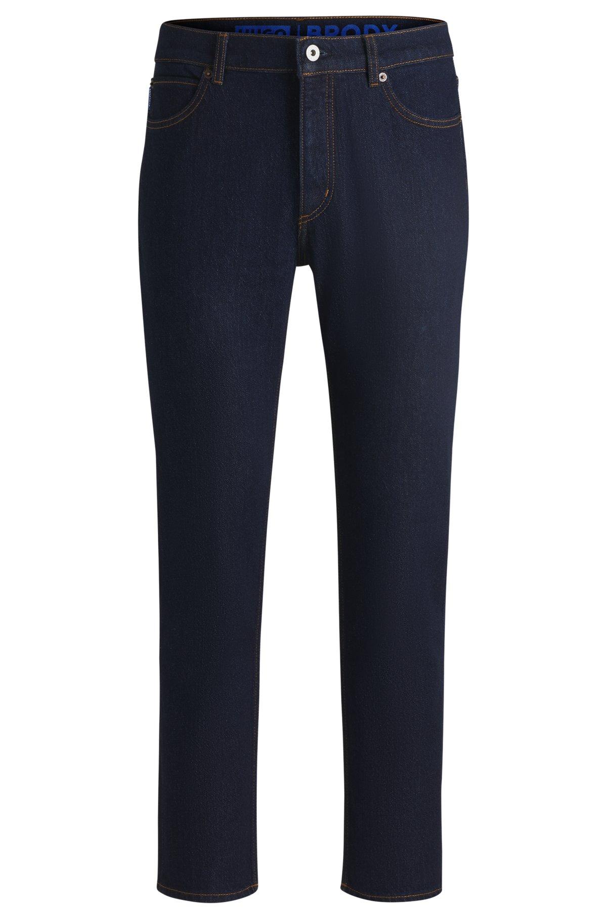 Tapered-fit jeans in dark-blue stretch denim Product Image