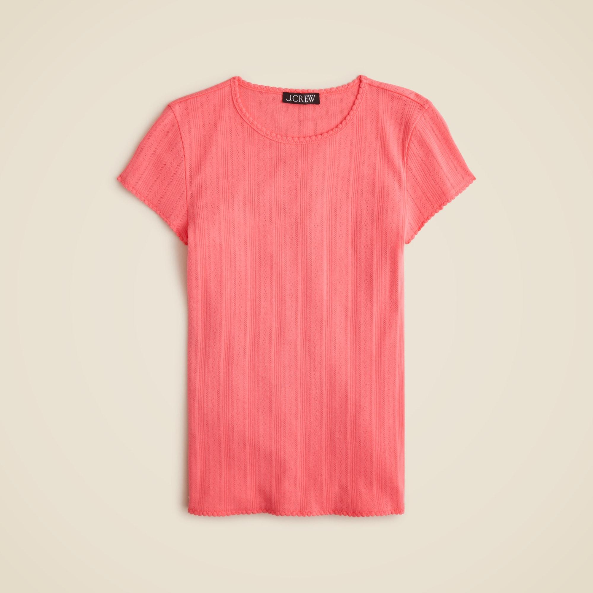 Pointelle short-sleeve T-shirt Product Image