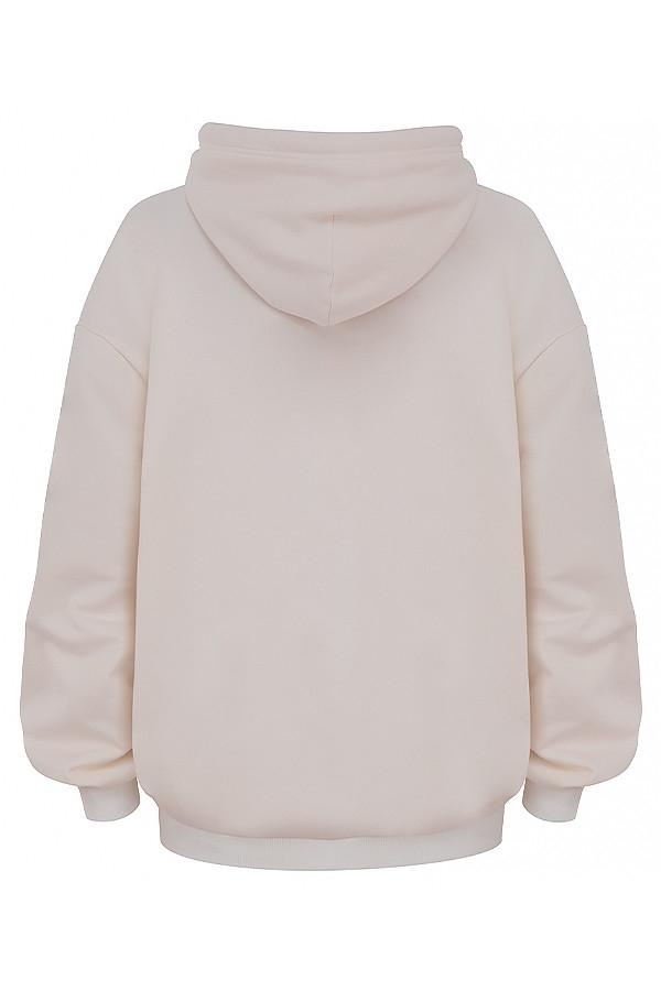 Halo  off white cotton fleece-back oversized hoodie Product Image