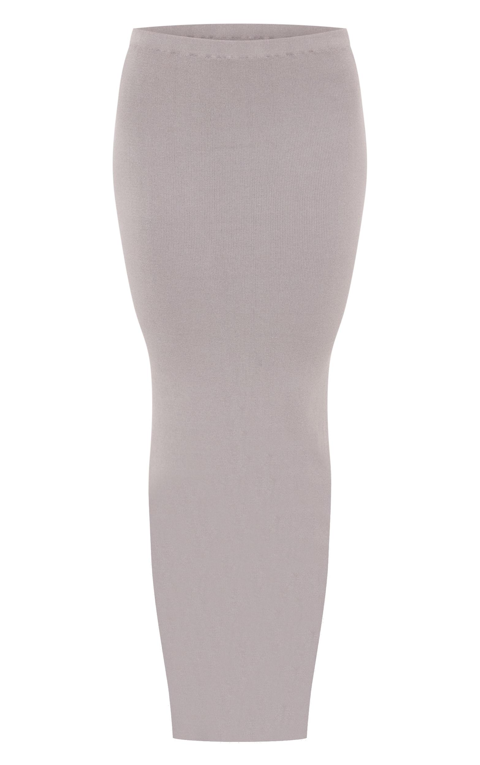 Dove Grey Fine Knit Maxi Skirt Product Image