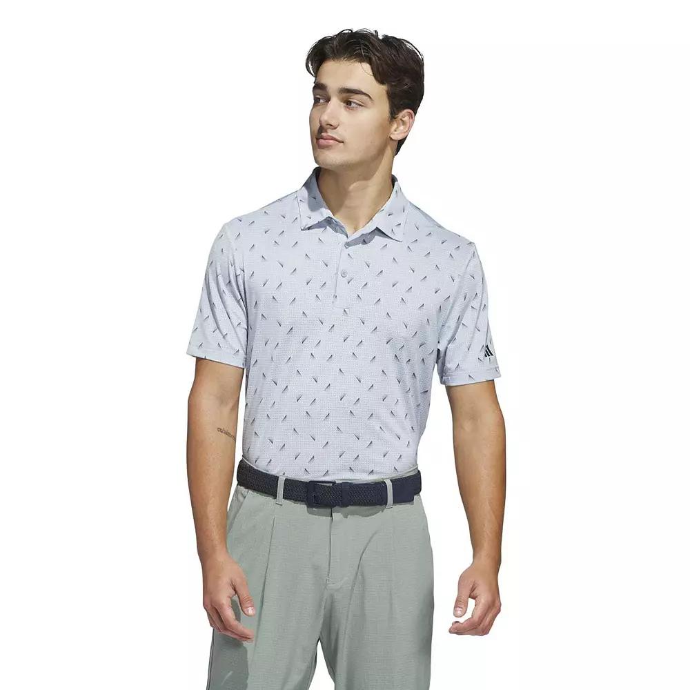 Men's adidas Ultimate365 Mesh Triangle Print Golf Polo Shirt,  Product Image