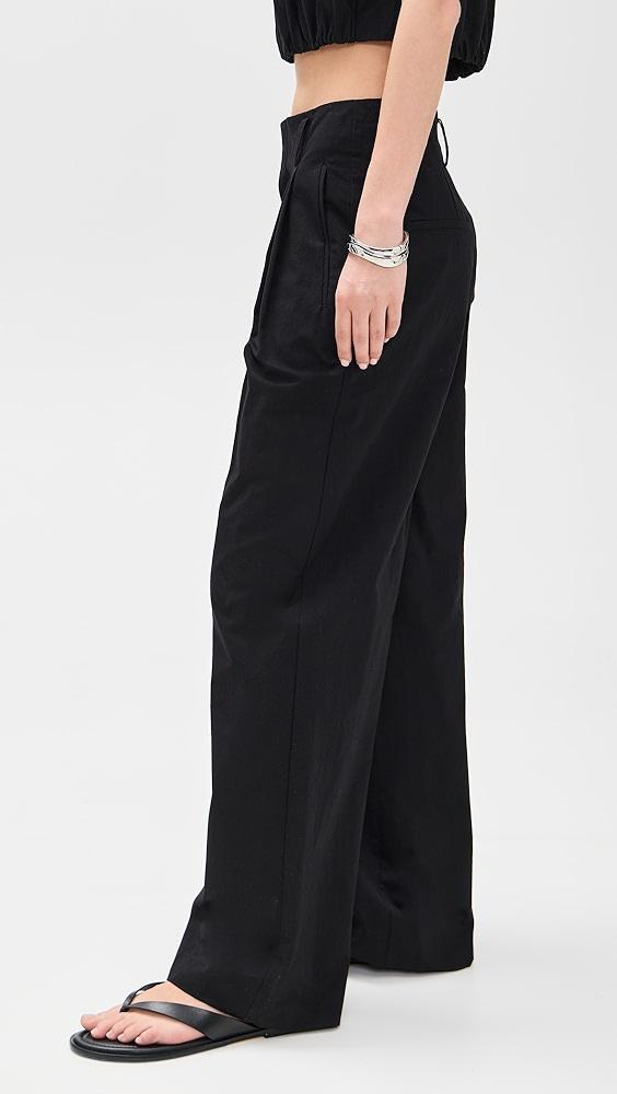 Vince High Rise Pleated Wide Leg Trousers | Shopbop Product Image