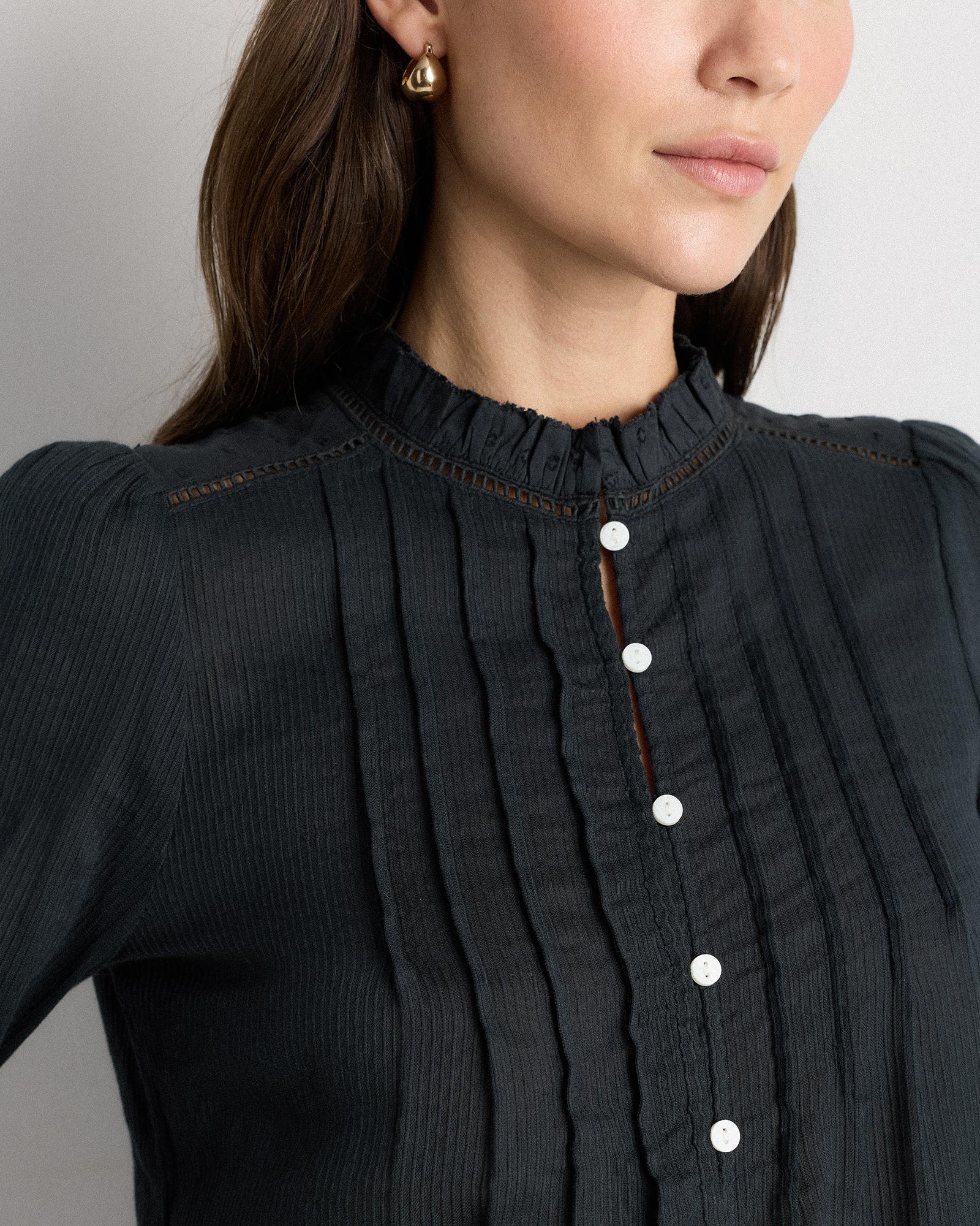 Quince | Women's Organic Textured Cotton Peasant Blouse Organic Cotton Product Image