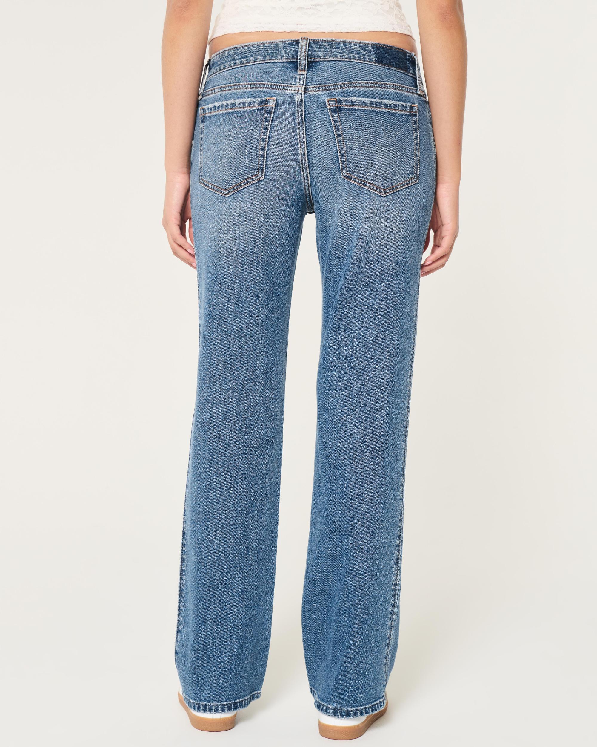 Low-Rise Medium Wash Relaxed Straight Jeans Product Image