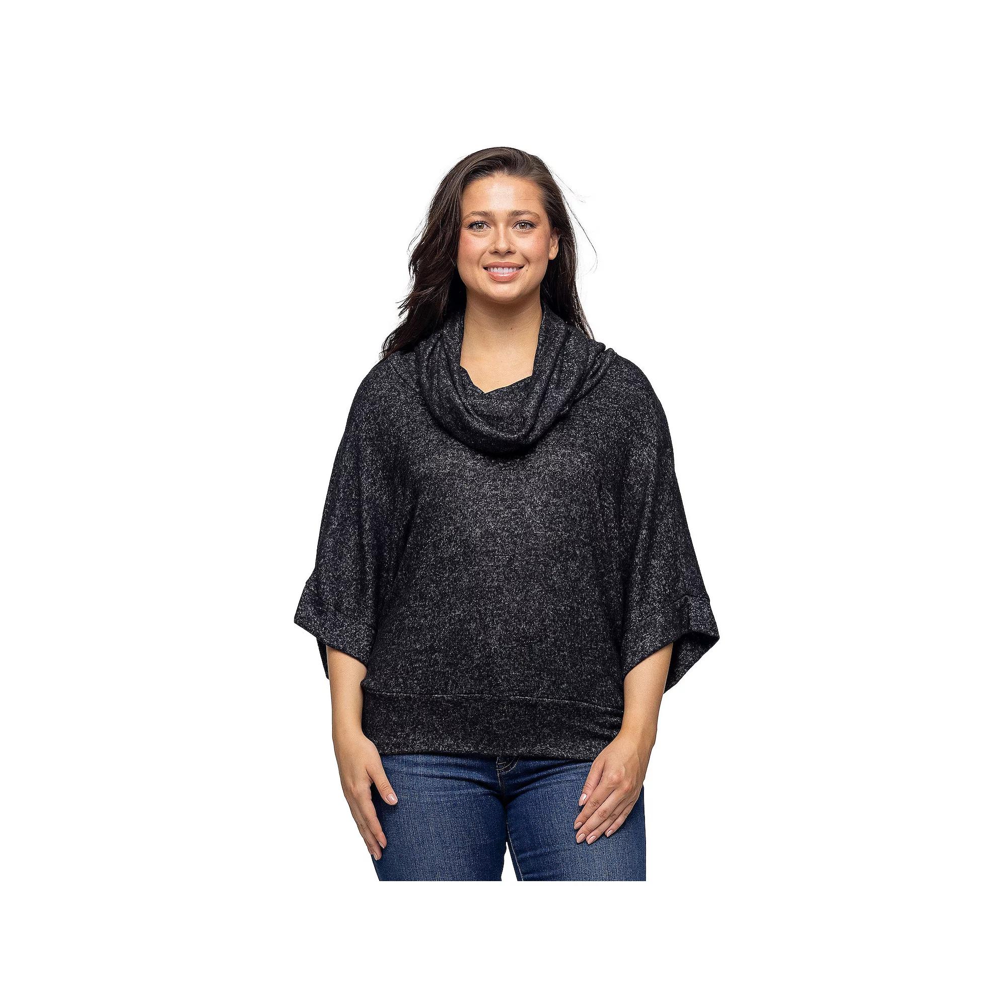 Women's 24Seven Comfort Apparel Cowl Neck Sweater Top,  Product Image