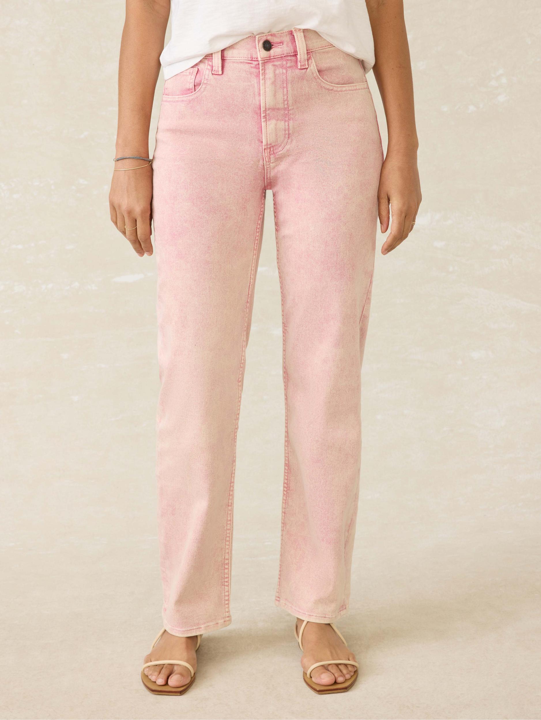 Slim Straight Sunwashed Denim - Baroque Rose Female Product Image