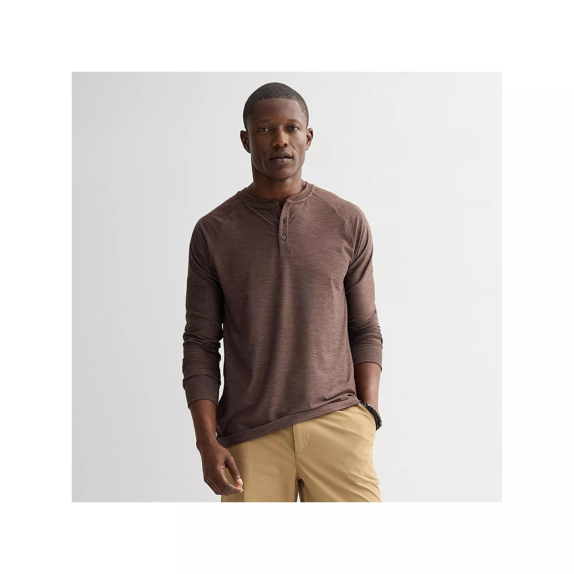 Men's FLX Long Sleeve Luxury Soft Wander Henley,  Product Image