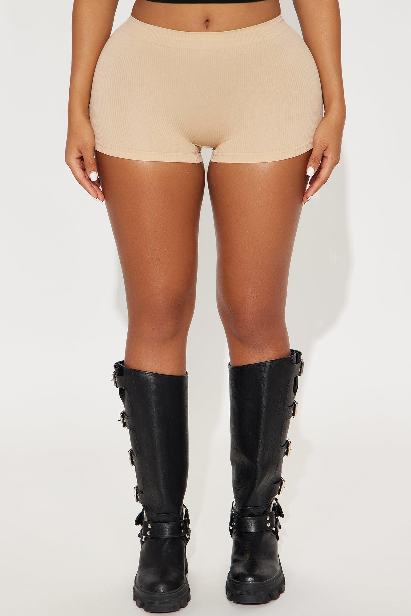 Me And You Seamless Ribbed Boyshort Panty - Tan Product Image