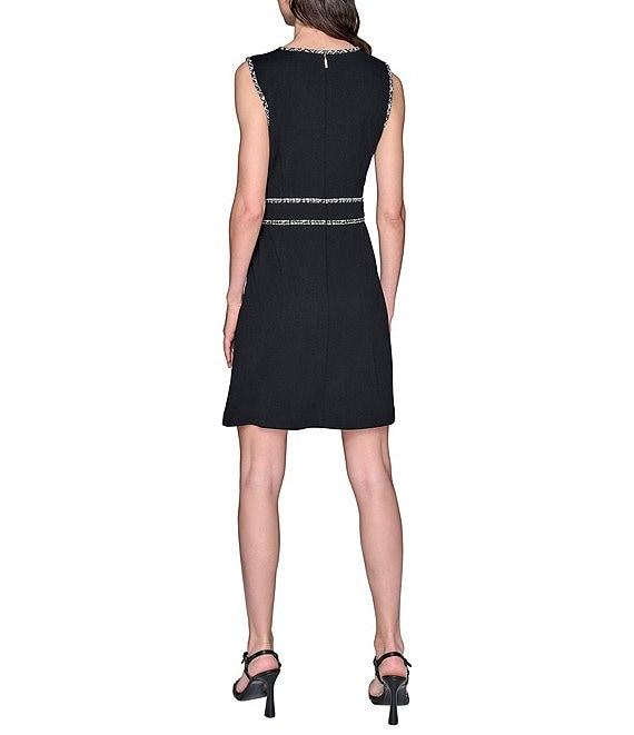 KARL LAGERFELD PARIS Scuba Crepe Sleeveless A-Line Dress Product Image