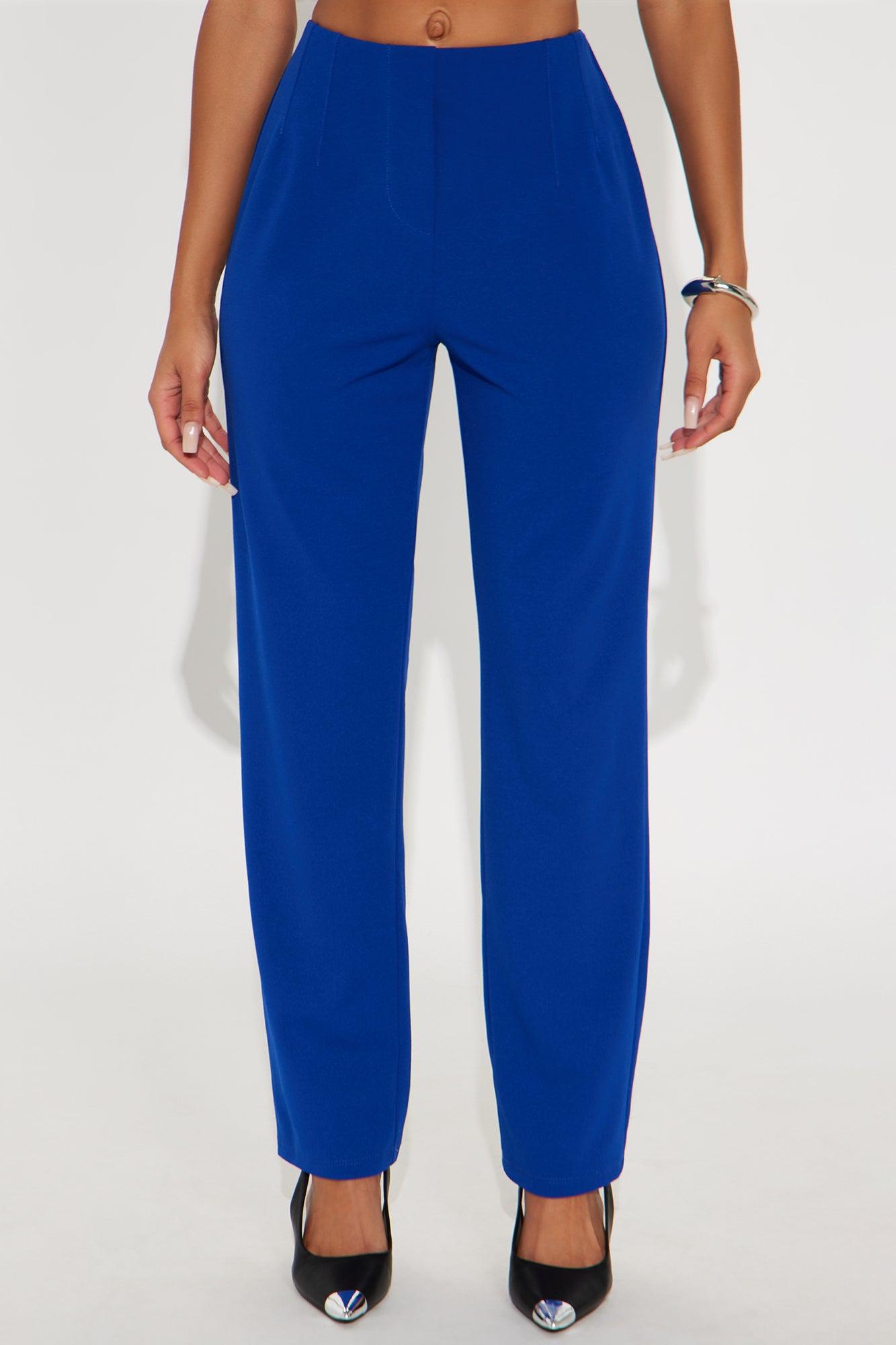 Set My Mind On You Crepe Straight Leg Pant - Royal Female Product Image