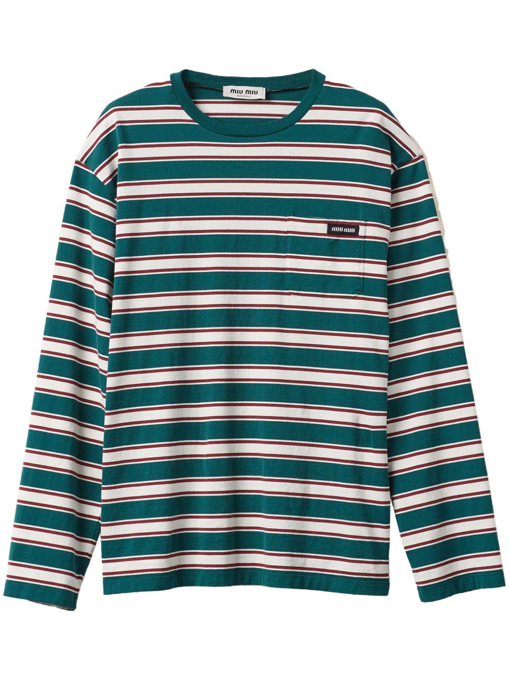 striped cotton T-shirt Product Image