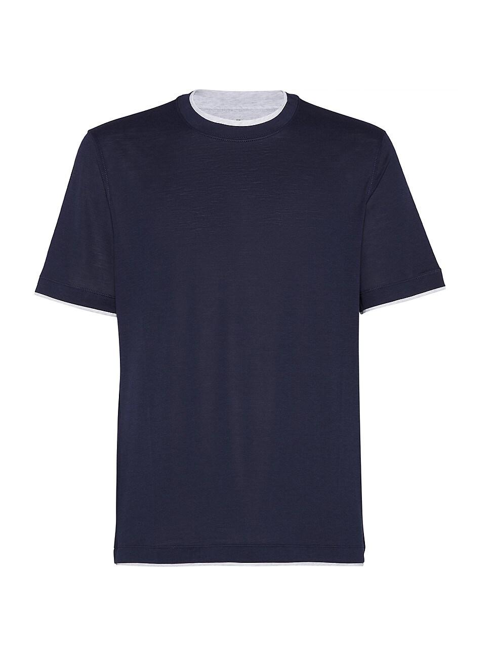 Mens Jersey Crew Neck T-Shirt with Faux Layering Product Image