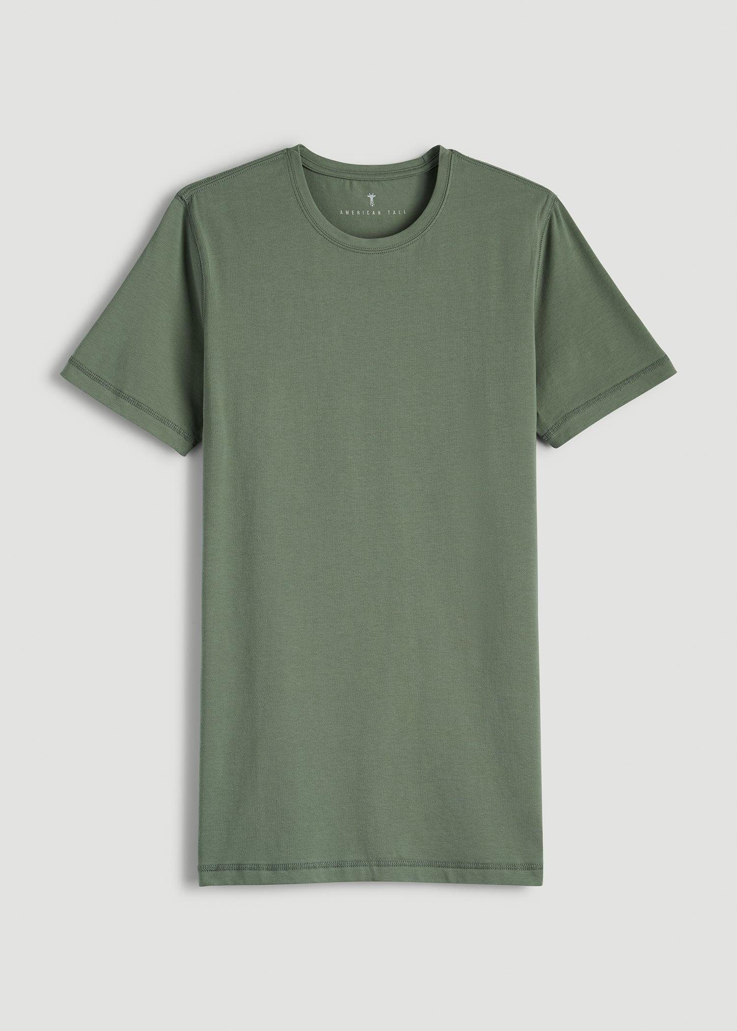 The Essential SLIM-FIT Crewneck Tee for Tall Men in Dark Seagrass Product Image