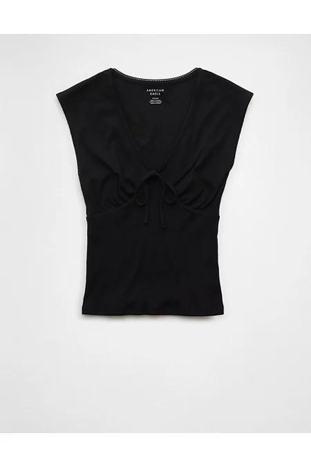 AE V-Neck Bow Baby Tee Women's Product Image