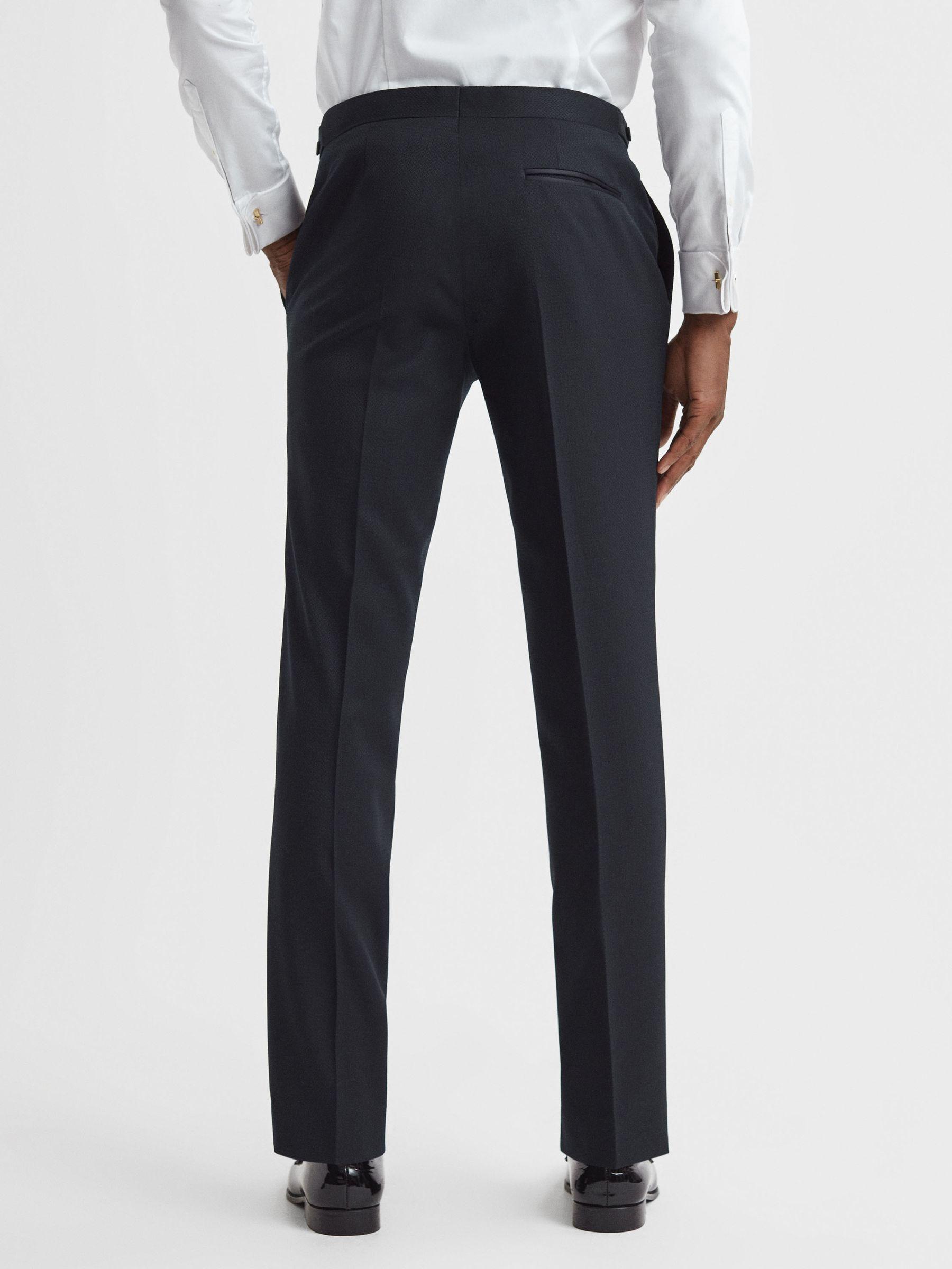 Modern Fit Jacquard Trousers in Navy Product Image